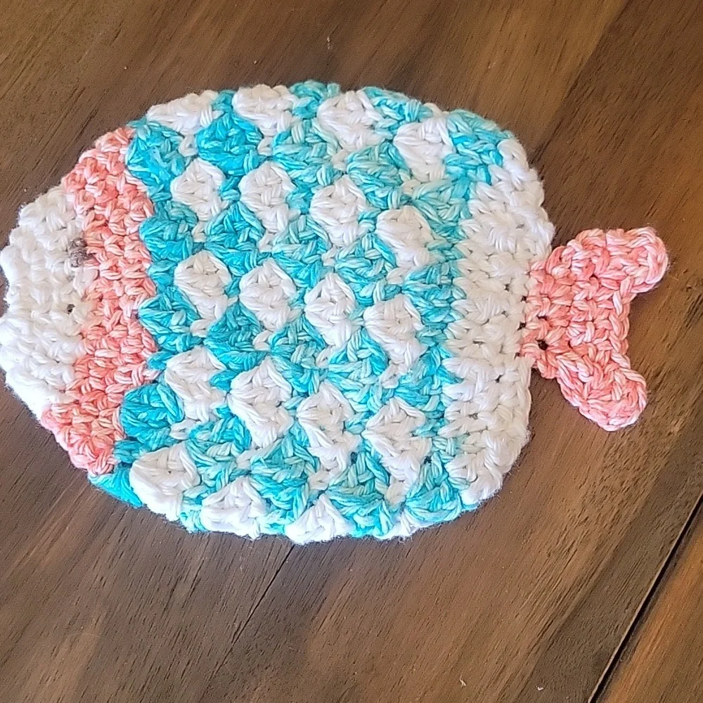 Handmade Crochet Fish Pot Holder